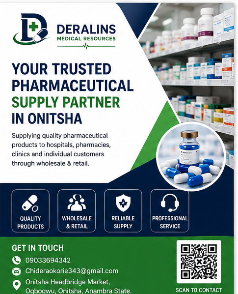 DERALINS Medical Resources pharmaceutical supply flyer